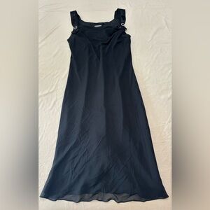 Liz Clairborne Black Bow Shoulder Midi Dress Size 10